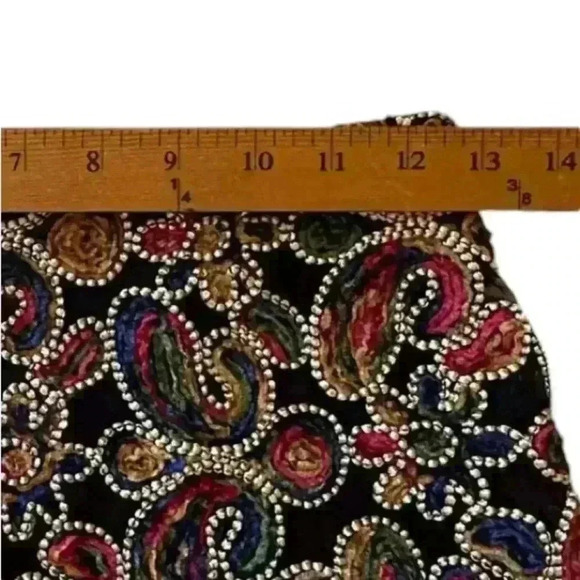 Zara Basic Skirt Womens Extra Small Black 3D Embroidered Mini Lined Festival Mod - Picture 8 of 8